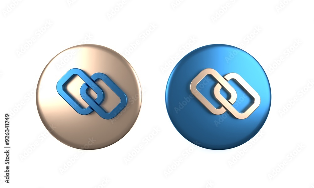 Colorful Chain link icon isolated on white background. Link single. Hyperlink chain symbol. Circle button. 3D render illustration Colorful Chain link icon isolated on white background. Link single. Hyperlink chain symbol. Circle button. 3D render illustration