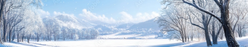 Winter Wonderland: A Mesmerizing Snowy Landscape in Anime Style, Perfect for Gaming Art and Storybook Illustrations in 4K Winter Wonderland: A Mesmerizing Snowy Landscape in Anime Style, Perfect for Gaming Art and Storybook Illustrations in 4K