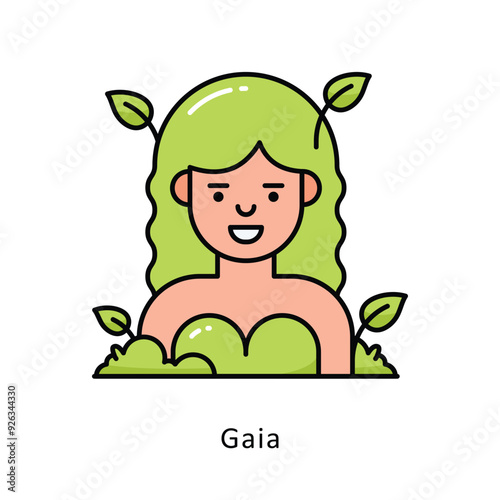 Gaia vector filled outline Design illustration. Symbol on White background EPS 10 File