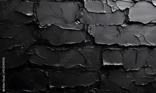 Abstract Black Paint Texture with Cracks and Creases photo