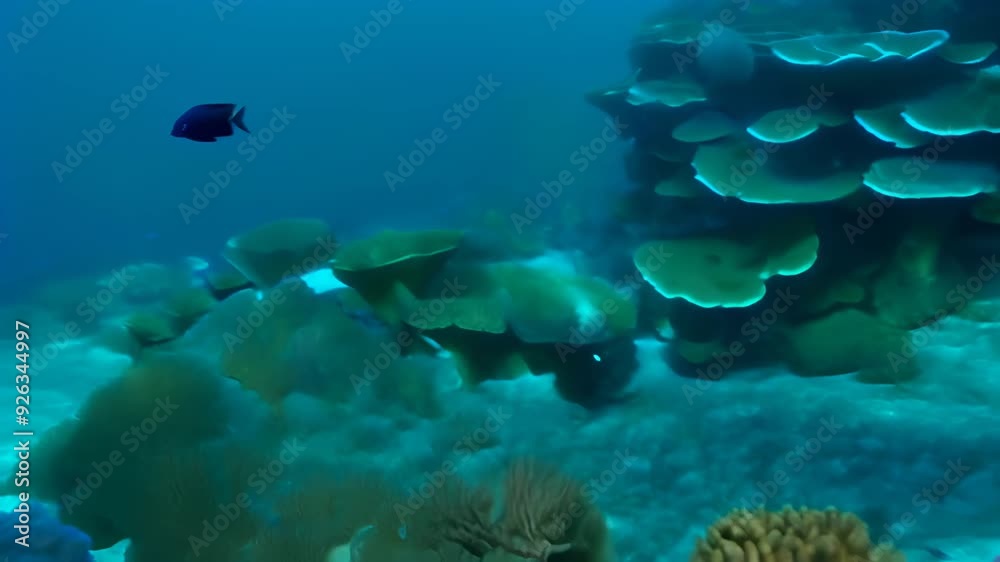 video of vibrant coral reef teeming with diverse marine life, various corals and fish in colorful underwater landscape, for nature, marine biology, environmental conservation concepts video of vibrant coral reef teeming with diverse marine life, various corals and fish in colorful underwater landscape, for nature, marine biology, environmental conservation concepts