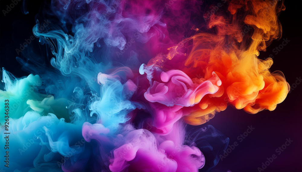Colourful smoke background, art, magic explosion Colourful smoke background, art, magic explosion
