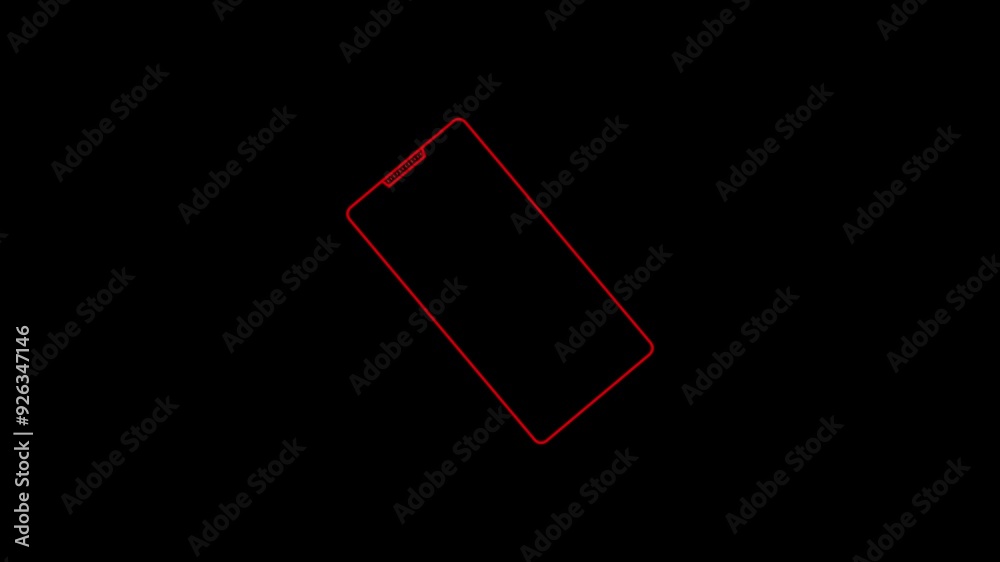 Rotate mobile phone icon animation, transparent background, alpha channel included.