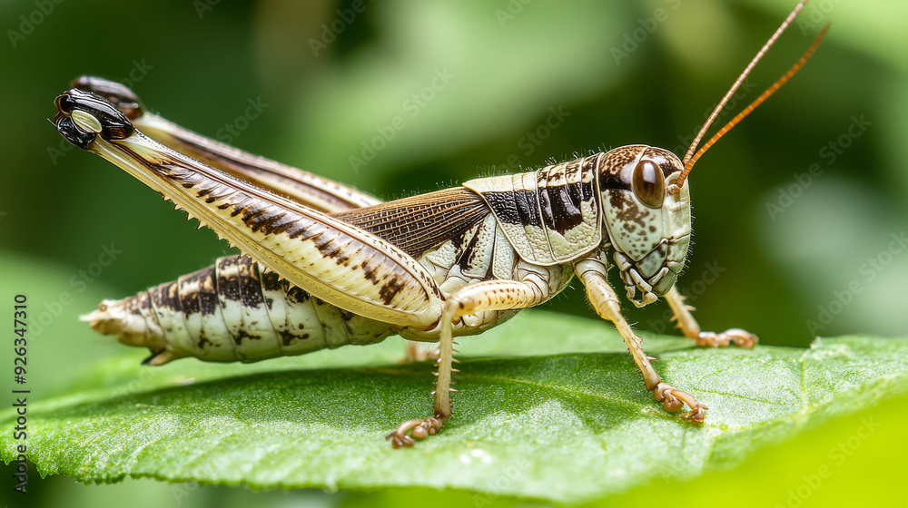 A grasshopper from Japan, the Japanese Rice Field Glasshopper, is seen resting on a green leaf. --ar 16:9 --v 6.1 Job ID: cc25a121-003a-4c60-acc2-6d3405b45f08 A grasshopper from Japan, the Japanese Rice Field Glasshopper, is seen resting on a green leaf. --ar 16:9 --v 6.1 Job ID: cc25a121-003a-4c60-acc2-6d3405b45f08