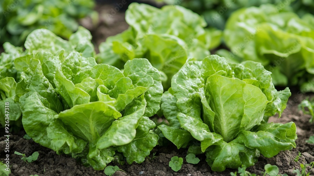 Lush Green Vegetable Patch in a Vibrant Garden Setting Lush Green Vegetable Patch in a Vibrant Garden Setting
