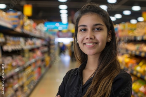 Portrait of a young Hispanic female retail sales associate