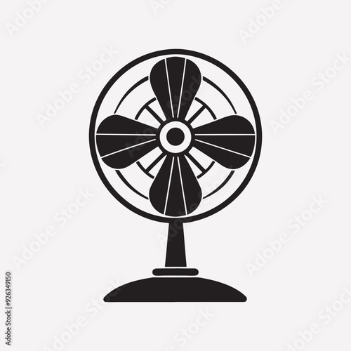 Table Hand Fan silhouette vector 