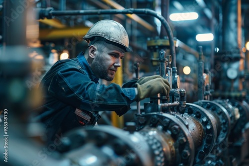 Male engineer working a water supply station