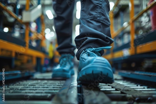 Wallpaper Mural Factory worker wearing safety shoes Torontodigital.ca