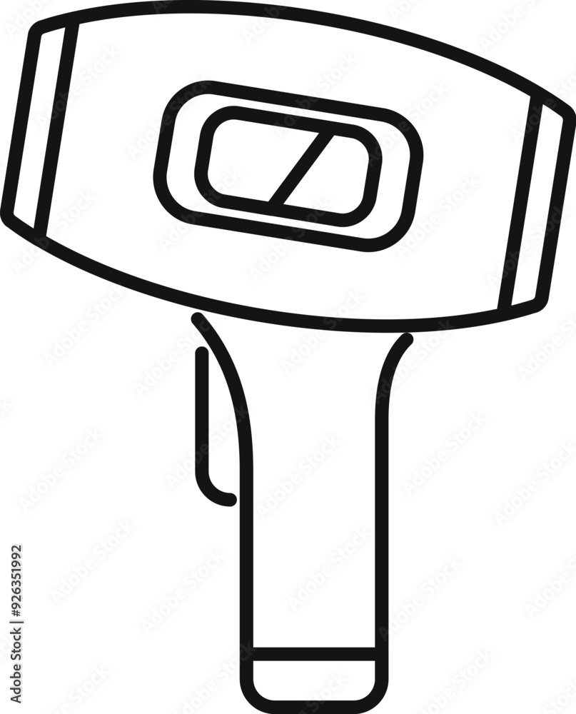 Simple line drawing of an electronic infrared thermometer gun, commonly used to measure temperature Simple line drawing of an electronic infrared thermometer gun, commonly used to measure temperature