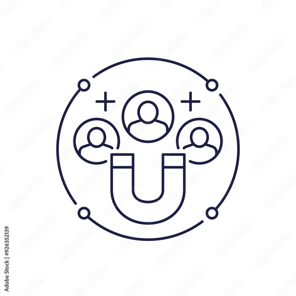 Customer acquisition or retention icon in line style Customer acquisition or retention icon in line style
