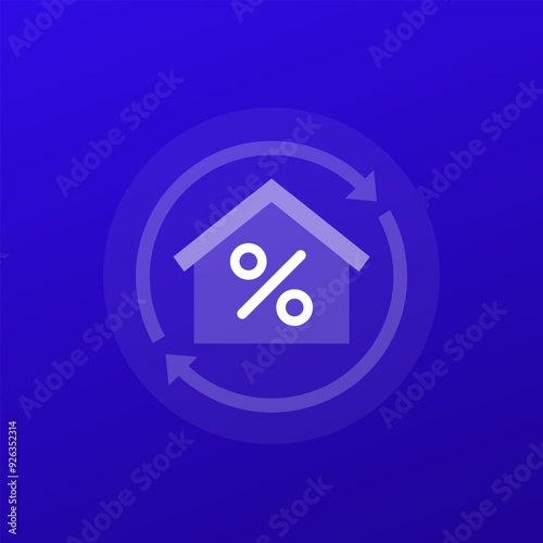 mortgage refinance icon, transparent design