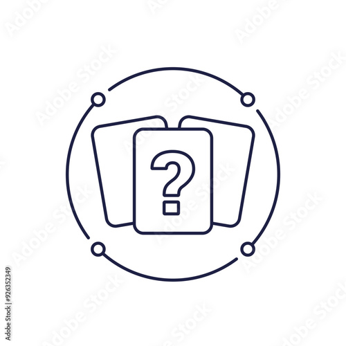 random or chance line icon with cards