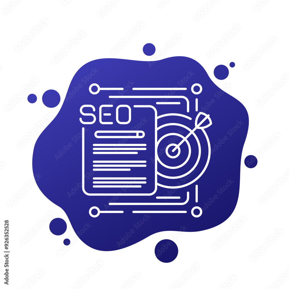 SEO targeting icon, line vector design SEO targeting icon, line vector design