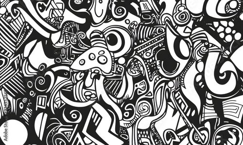 hand drawn abstract doodle style