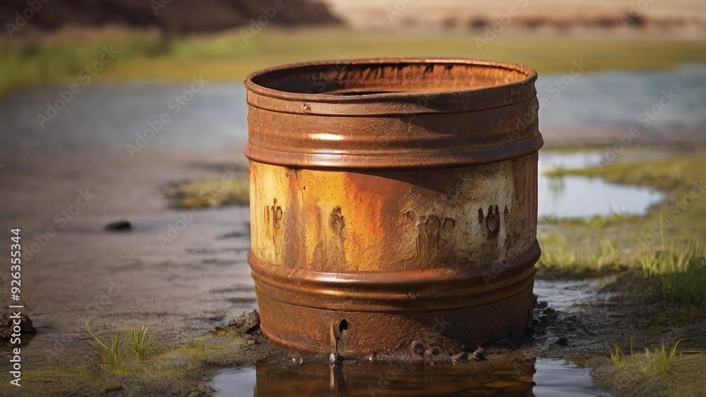 Old rusty barrel