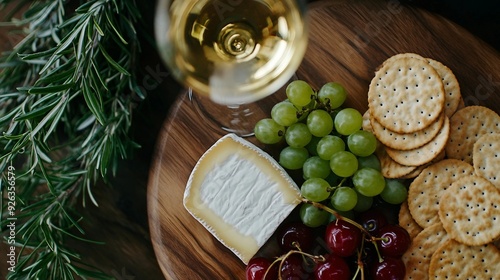 Exquisite Mediterranean Cheese and Fruit Platter with Rose Wine on Bright Background