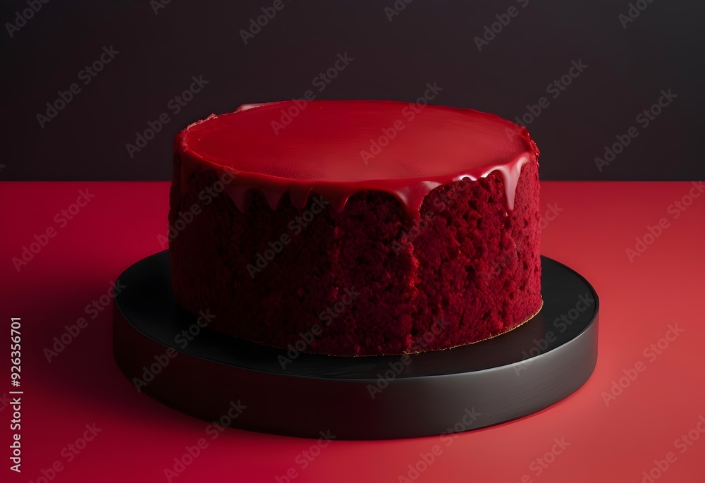 Decadent Red Velvet Cake on a Modern Minimalistic Background - Perfect for Restaurants, Cafes, Celebrations, and Home Decor Decadent Red Velvet Cake on a Modern Minimalistic Background - Perfect for Restaurants, Cafes, Celebrations, and Home Decor