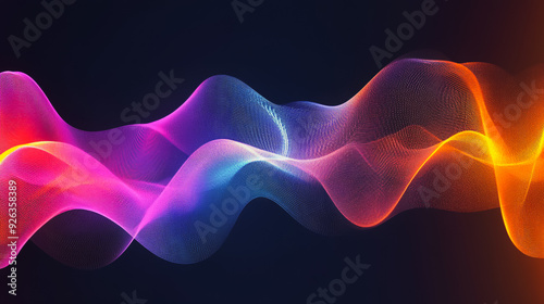 Abstract digital background electromagnetic wave colorful background Abstract digital wave background information technology Innovation is the background. gradient wave digital wave banner