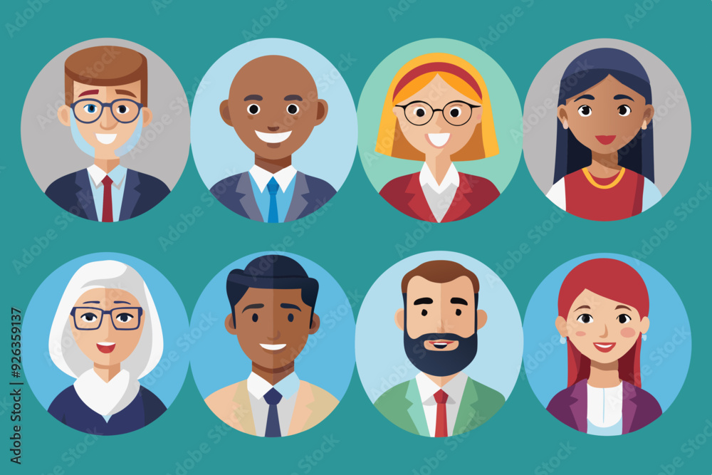 Set of avatars of characters of business men and women of different nationalities. Collection of portraits of multicultural people
Set of avatars of characters of business men and women of different nationalities. Collection of portraits of multicultural people