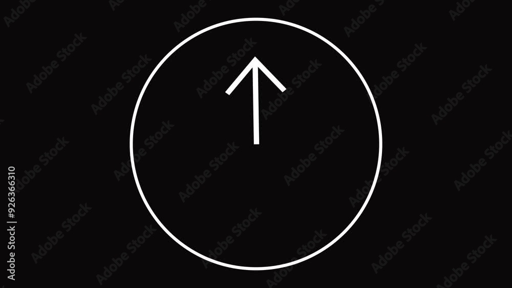 Neon Up Arrow Icon - Glowing Circular Design with Upward Pointing Arrow in Vibrant , Vector Illustration on Black Background Neon Up Arrow Icon - Glowing Circular Design with Upward Pointing Arrow in Vibrant , Vector Illustration on Black Background
