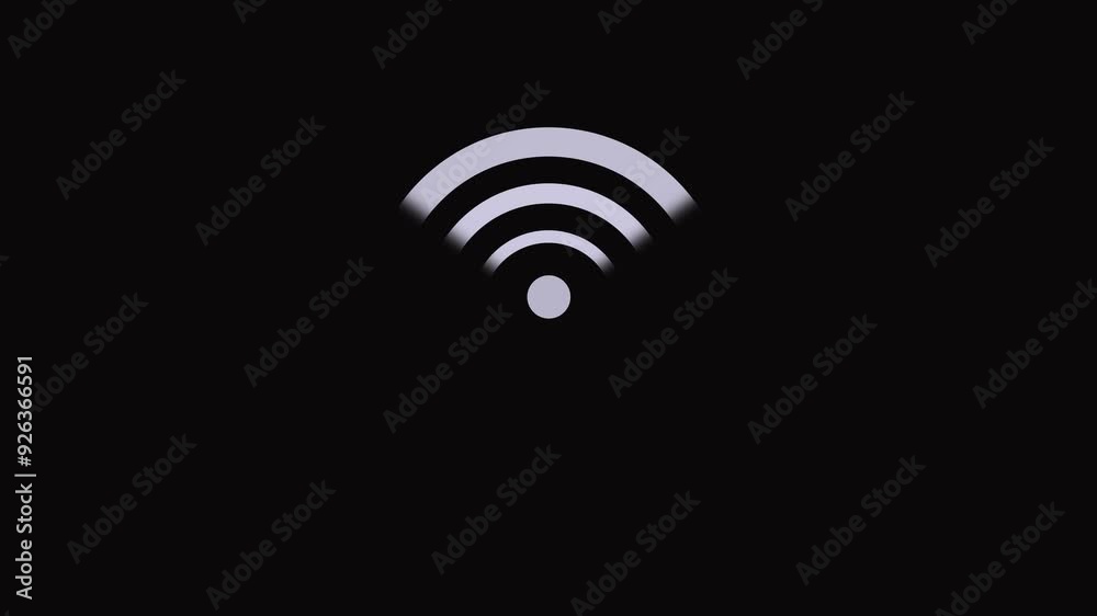 WI-FI signal animation. 3D render , Wi-Fi signal search animation, on of black background WI-FI signal animation. 3D render , Wi-Fi signal search animation, on of black background