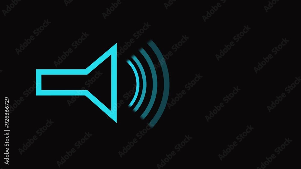 Sound, music, speaker Audio technology, music, and sound. 4k Animation ...