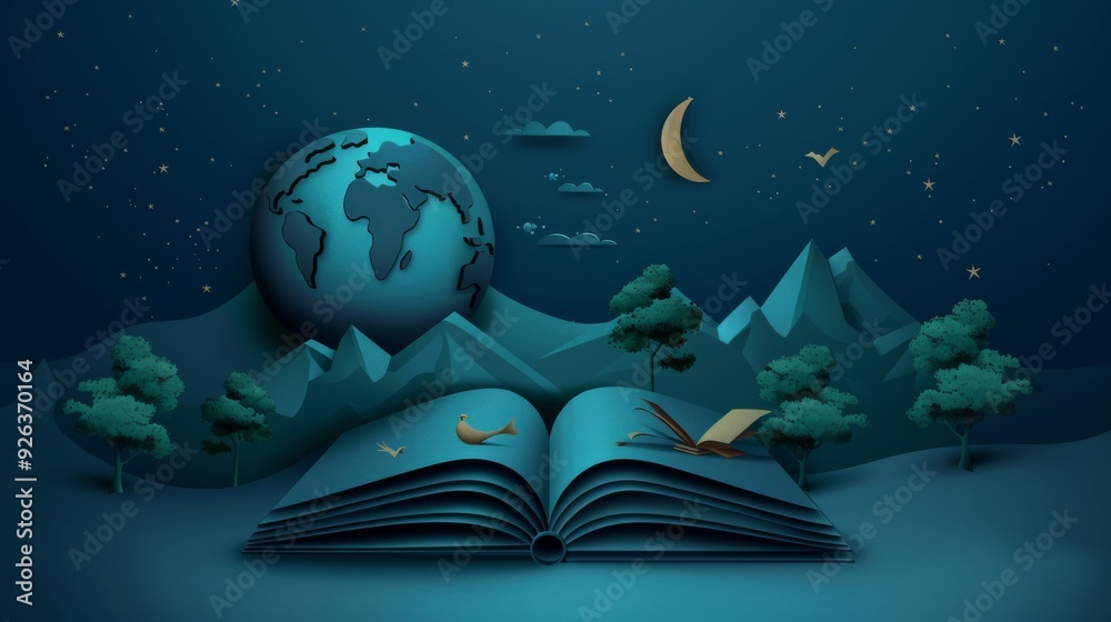Fototapeta premium Stylized World Map with Abstract Multicultural Representations