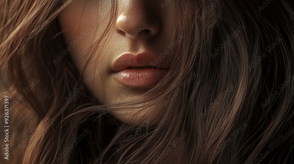A close-up of a woman with glossy, long hair cascading over her shoulders, with a soft, natural shine and a serene expression. A close-up of a woman with glossy, long hair cascading over her shoulders, with a soft, natural shine and a serene expression.