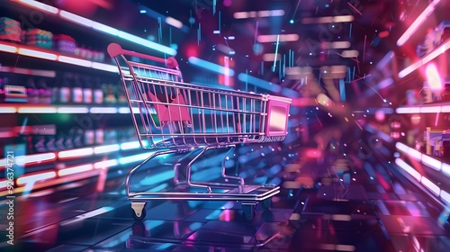 Futuristic Digital Shopping...