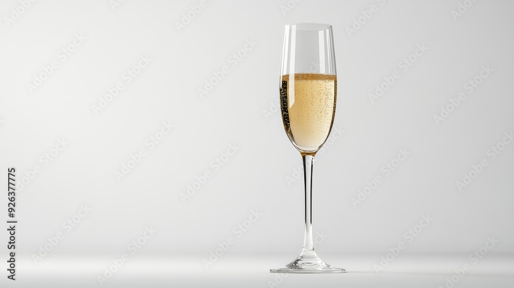 A detailed shot of a beautifully designed champagne flute with a sparkling drink, set against a white background to emphasize its sophistication. A detailed shot of a beautifully designed champagne flute with a sparkling drink, set against a white background to emphasize its sophistication.