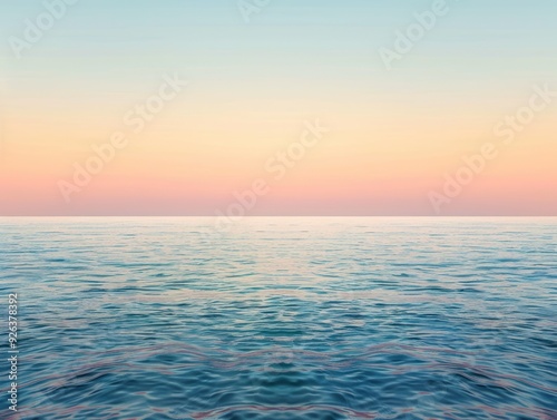 Tranquil Horizon: Ocean View with Calming Gradient Sky Wallpaper