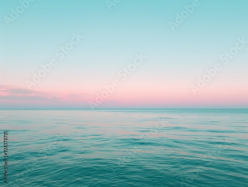 Tranquil Horizon: Ocean View with Calming Gradient Sky Wallpaper