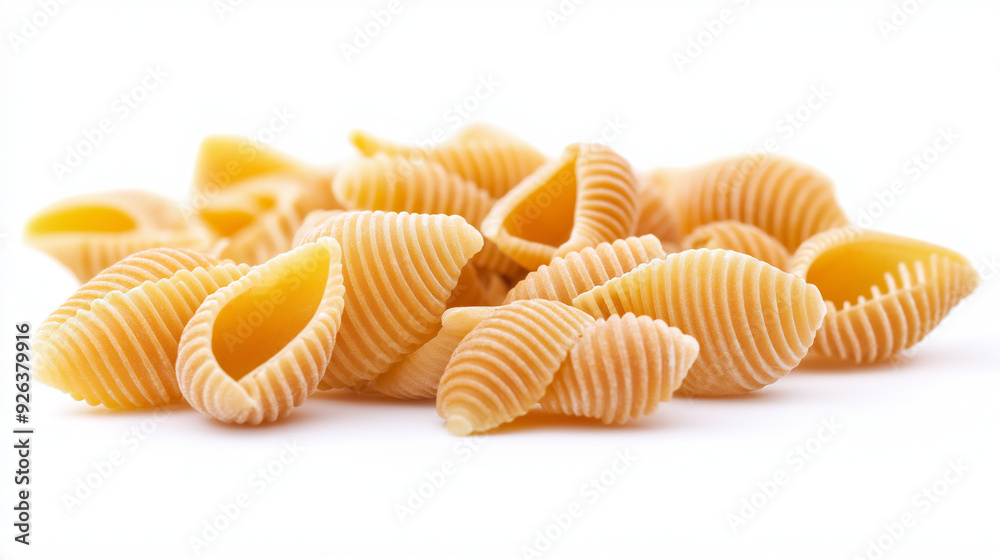 shell pasta isolated on white background