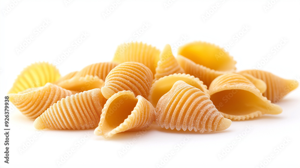 shell pasta isolated on white background