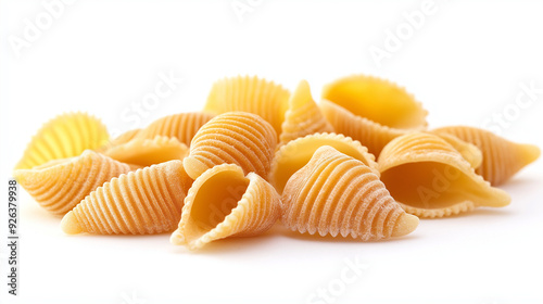 shell pasta isolated on white background