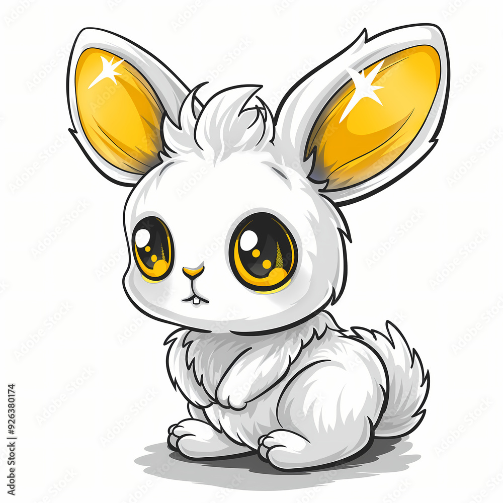 Cute Chibi White Yellow Bunny in Anime Style, Sticker and Kawaii
Cute Chibi White Yellow Bunny in Anime Style, Sticker and Kawaii