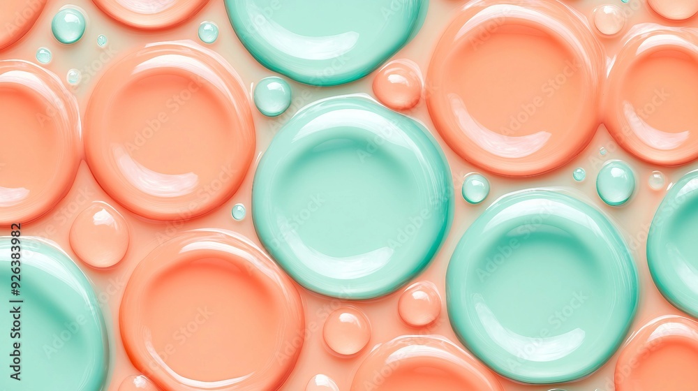 Colorful Nail Polish Drops Pattern Background in Nude Pink, Peach, and Red Tones - Abstract Beauty and Fashion Circles Design with Copyspace Colorful Nail Polish Drops Pattern Background in Nude Pink, Peach, and Red Tones - Abstract Beauty and Fashion Circles Design with Copyspace