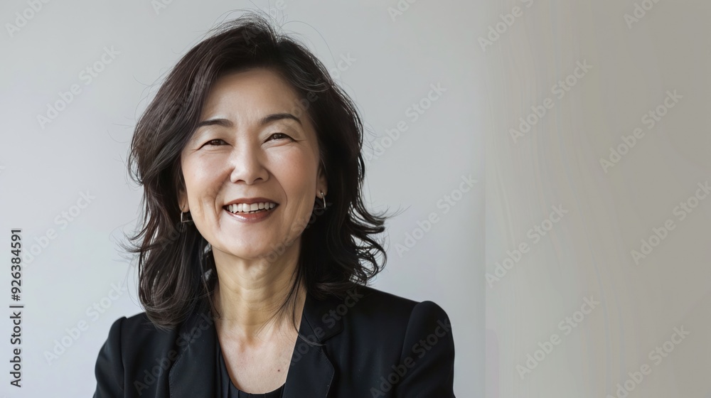 Dedicated Asian NGO director compassionate smile Dedicated Asian NGO director compassionate smile