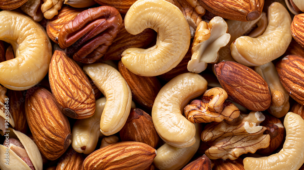 A photo of mixed salted nuts including almonds cashew. A photo of mixed salted nuts including almonds cashew.