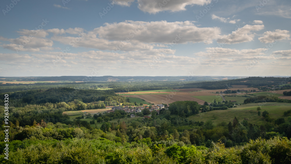 View of the Chemin des Dames plateau in the Aisne. France. Panorama View of the Chemin des Dames plateau in the Aisne. France. Panorama