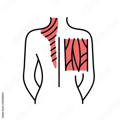 Polymyositis color line icon. Autoimmune diseases.