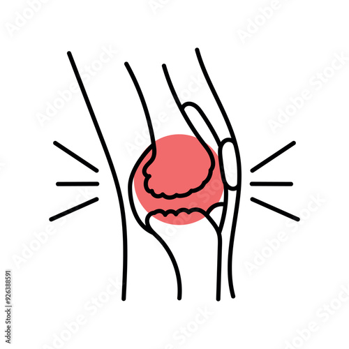 Rheumatoid arthritis color line icon. Autoimmune diseases.