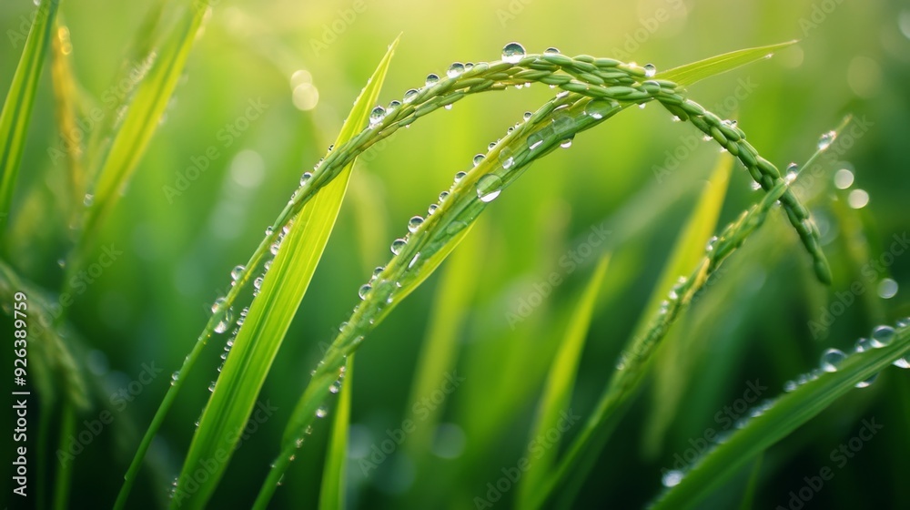 closeup of ripening rice grains on paddy plants closeup of ripening rice grains on paddy plants