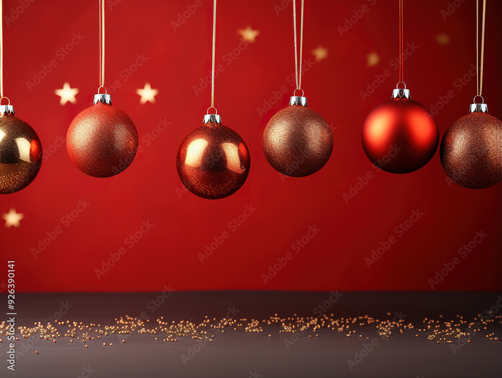 Realistic banners with christmas balls Realistic banners with christmas balls