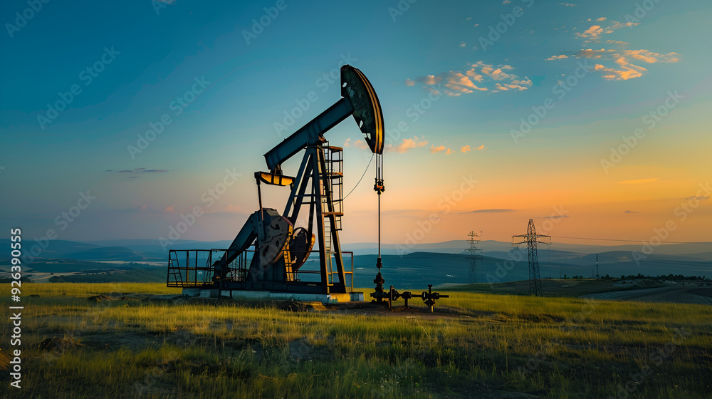 Amidst A Vast Oil Field A Solitary Crude Oil Pump. Amidst A Vast Oil Field A Solitary Crude Oil Pump.