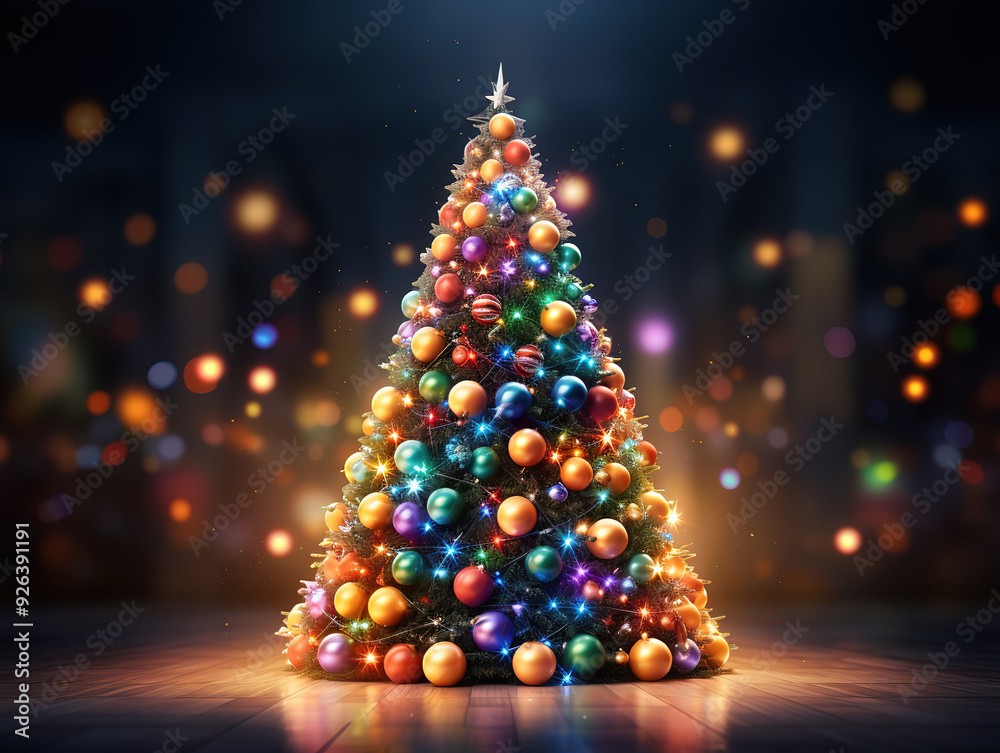 View of beautifully decorated christmas tree outdoors