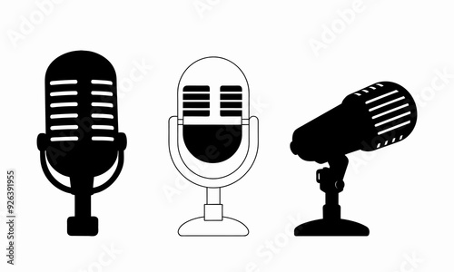 Microphone set silhouette illustration