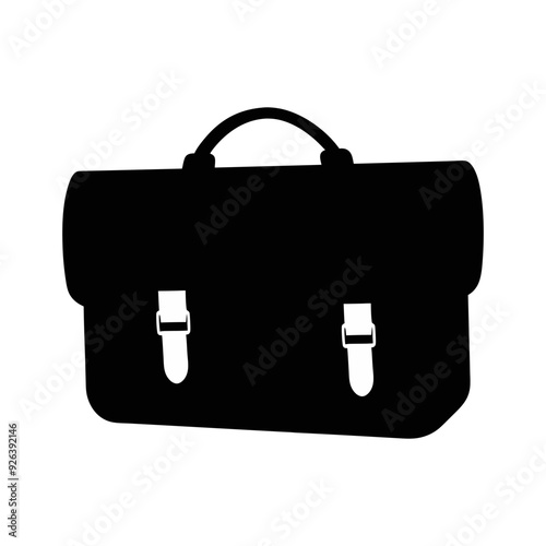 Satchel bag black and white silhouette illustration