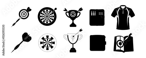 Set of dart silhouette illustration bundle
